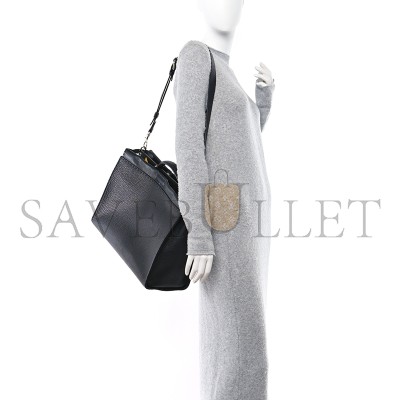 FENDI CUOIO ROMANO SELLERIA MONSTER EYES INLAY LARGE PEEKABOO SATCHEL BLACK SUNFLOWER (42*34*18cm) FENDI CUOIO ROMANO SELLERIA MONSTER EYES INLAY LARGE PEEKABOO SATCHEL BLACK SUNFLOWER (42*34*18cm)